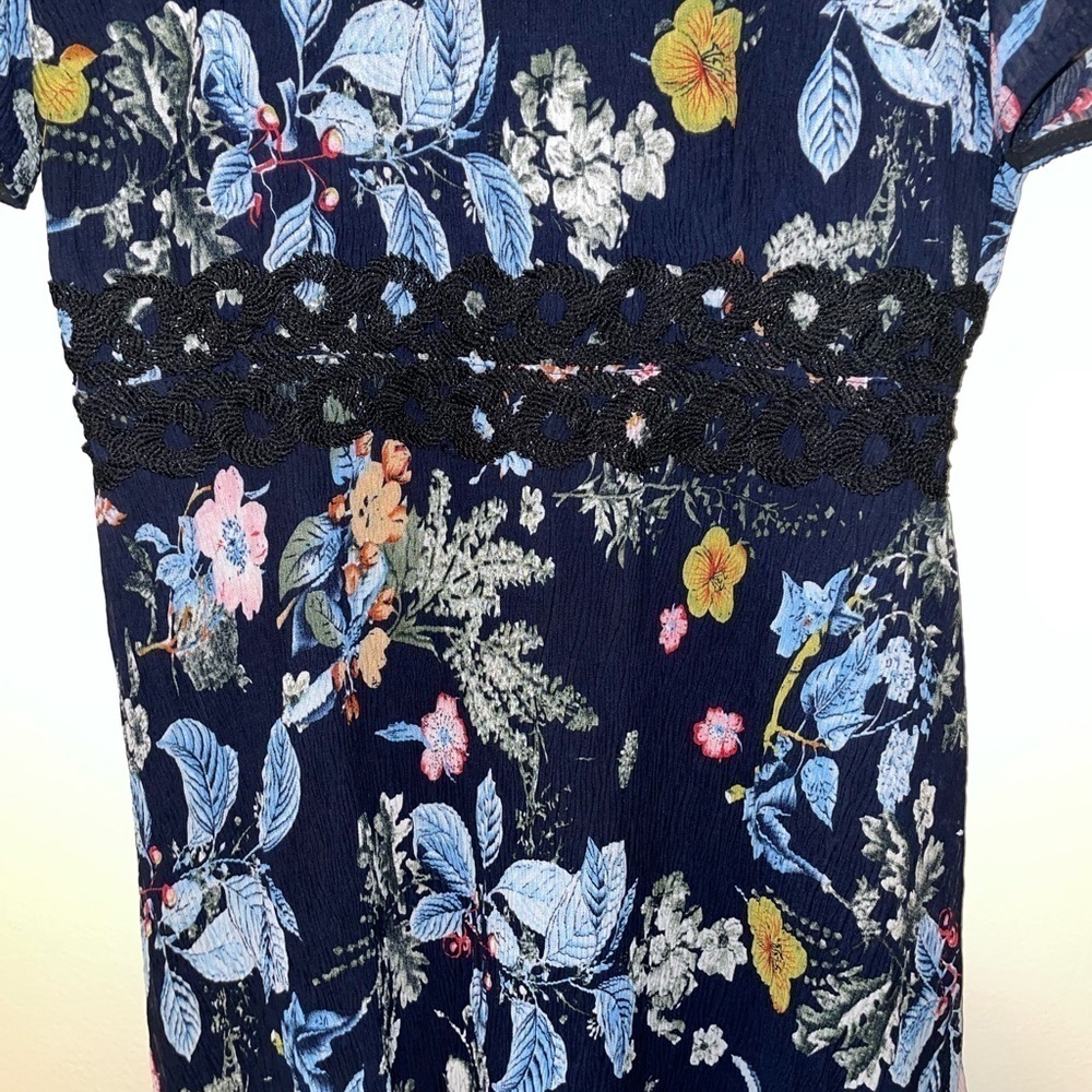Foxiedox Juniper Floral High Neck Mini Dress Size Small - Picture 6 of 10